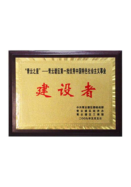 2009年青云譜第一批優(yōu)秀中國特色社會主義事業(yè)建設(shè)者